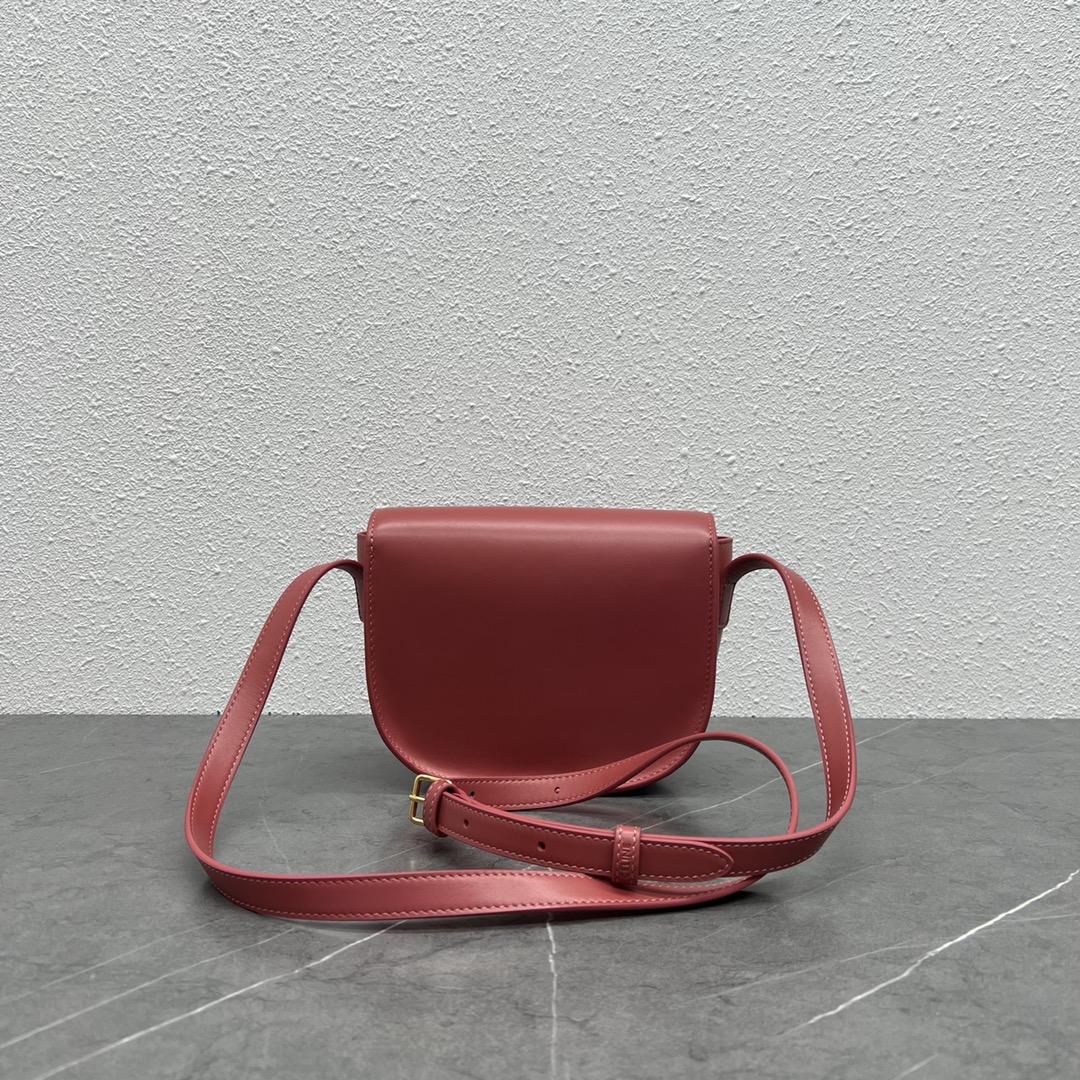 Celine Folco Cuir Bag Triomphe In Smooth Calfskin Red 198263